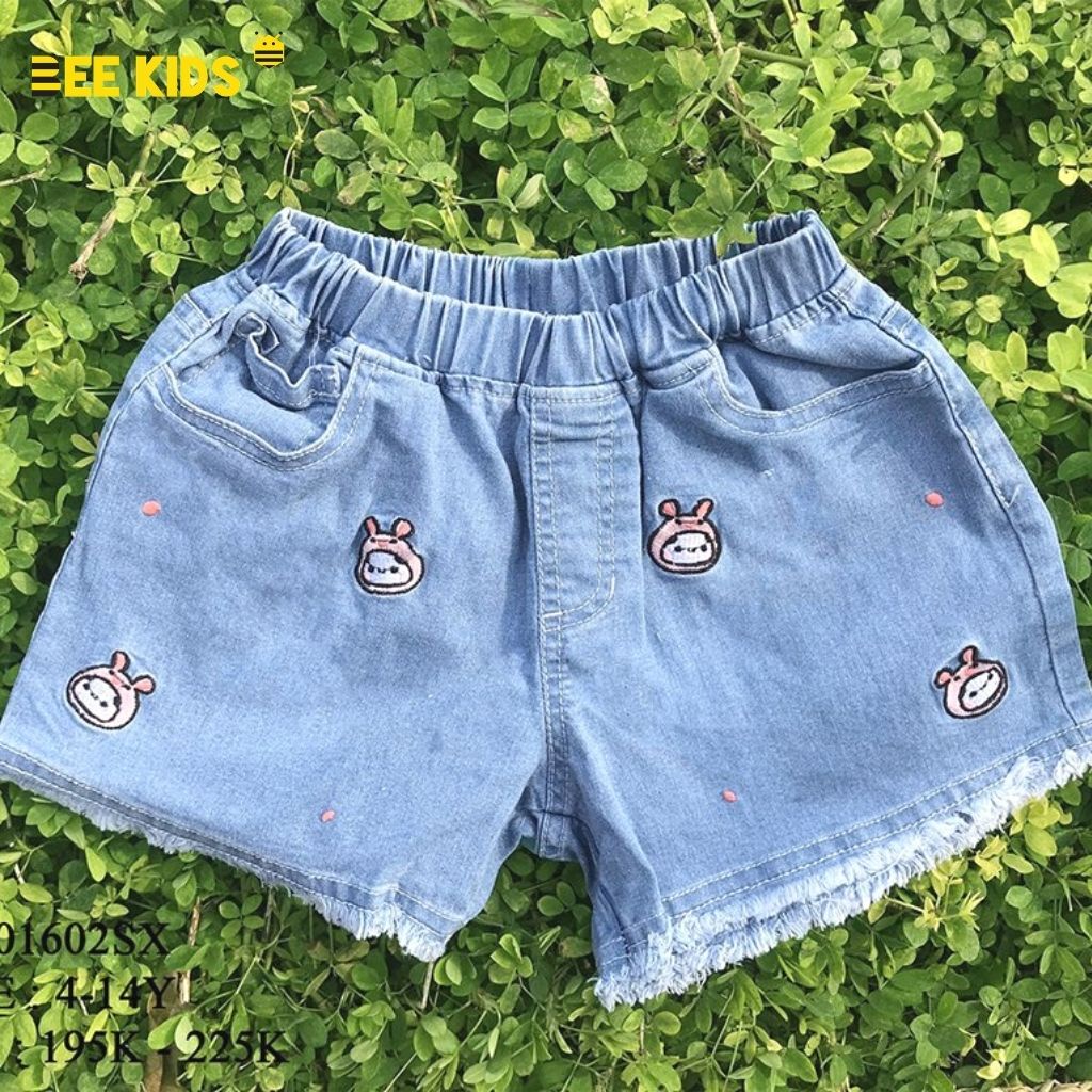 Quần Đùi Bé Gái Bee Kids Cạp Chun, Thêu Hoạ Tiết Ngộ Nghĩnh, Gấu Tua (4 - 14 Tuổi) 7QJ01602SX