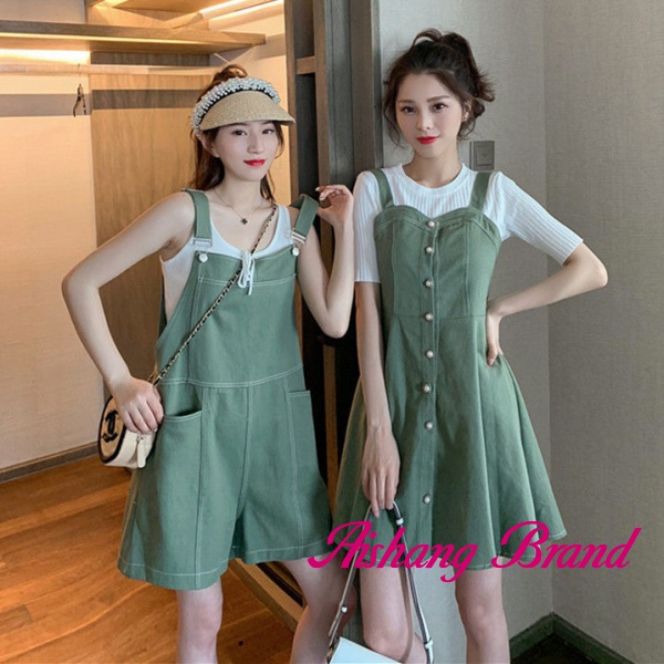 Set Áo Thun Ngắn Tay + Đầm Yếm Thời Trang Hè 200 Cho Nữ