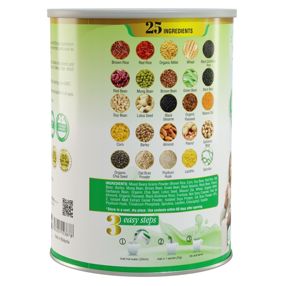 Combo 2 Hộp Bột ngũ cốc 25 loại hạt đậu Green Nutri