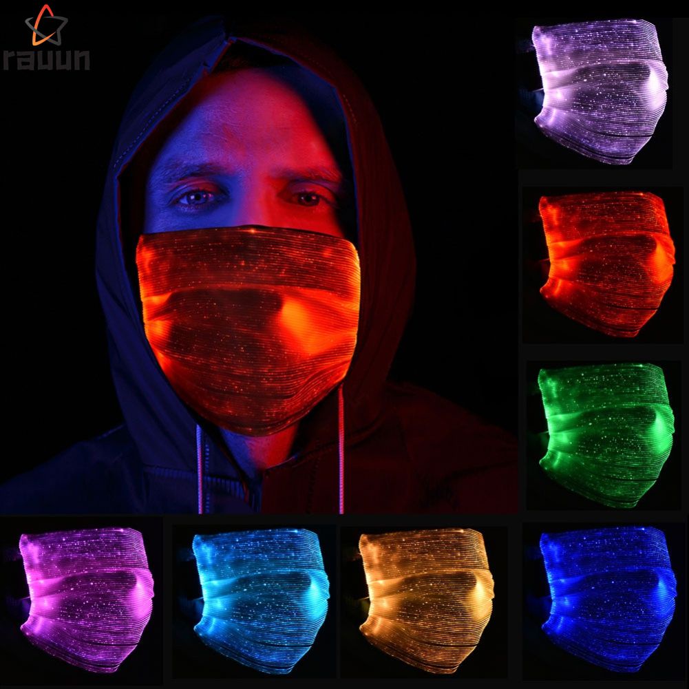 Khẩu trang đèn led phát sáng nhiều màu sắc thích hợp cho tiệc halloween