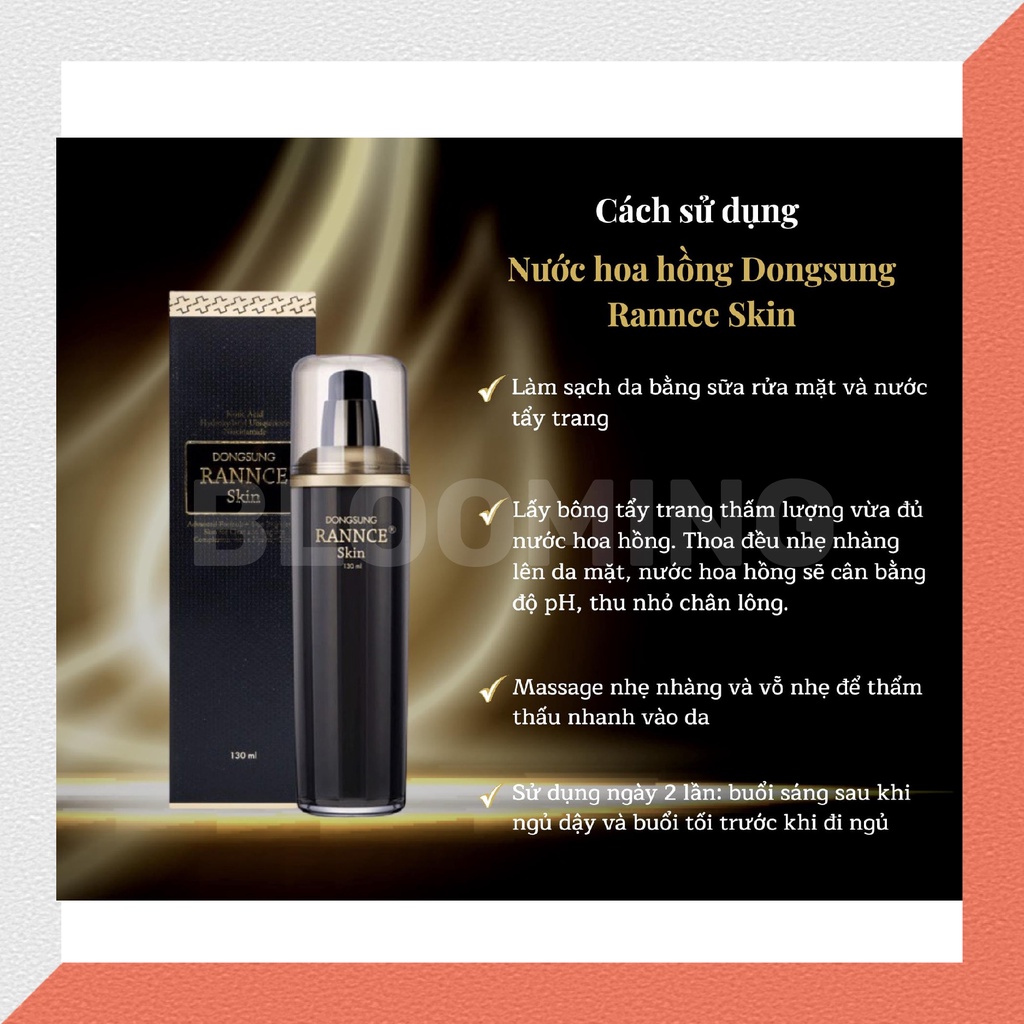 Nước hoa hồng dưỡng ẩm, giảm thâm nám, tàn nhang và mờ thâm cao cấp Dongsung Rannce Skin 130ml BLOOMING