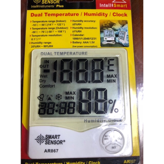 Nhiệt kế đo độ ẩm và nhiệt độ Smart Sensor AR867