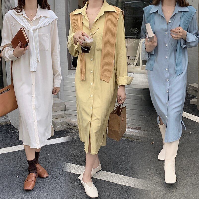 SUXI Áo Sơ Mi Tay Dài Màu Sắc Thời Trang Dành Cho Nữ