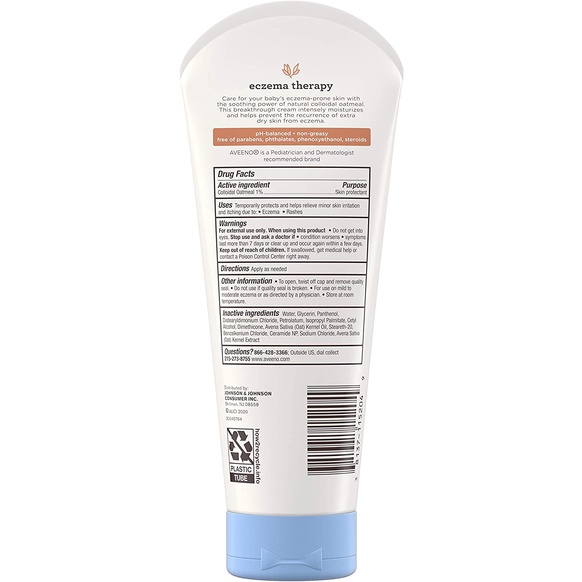 Kem dưỡng thể ngừa da chàm cho trẻ Aveeno Baby Eczema Therapy Moisturizing Cream 206g