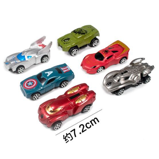 SET 6 XE Ô TÔ SIÊU NHÂN-Phụ kiện trang trí bánh sinh nhật bánh kem