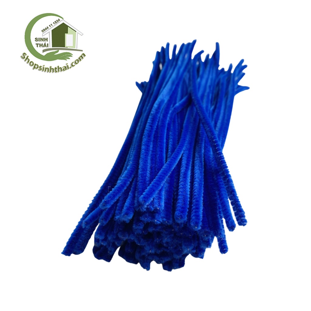 Cây kẽm xù nhung màu xanh dương,  kẽm làm đồ chơi, mô hình