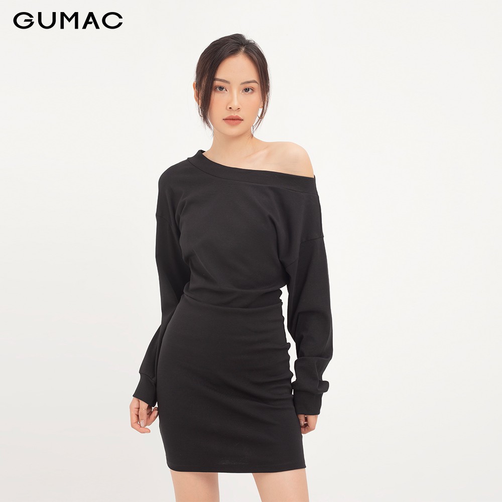 [Mã WABRGU50 giảm 10% đơn 250K] Đầm thun nữ GUMAC tay dài bẹt vai, đủ màu đủ size DA1291 | BigBuy360 - bigbuy360.vn