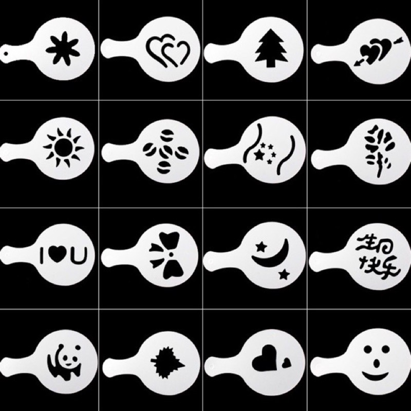 Bộ 16 mặt rắc cafe mini, rắc mặt bánh