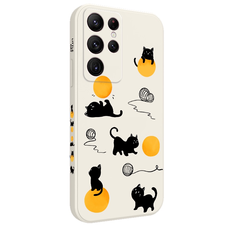 Ốp Điện Thoại In Hình Mèo Kèm Dây Đeo Cho samsung galaxy s23 s22 fe ultra plus