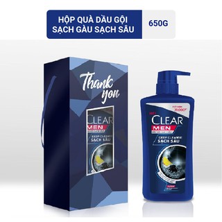 Hộp quà Dầu gội sạch gàu Clear Men Deep Cleanse sạch sâu 650gr
