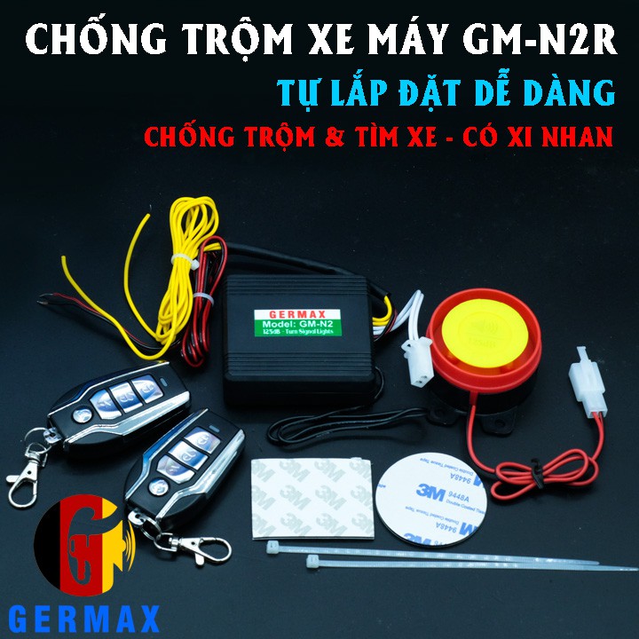 Chống trộm xe máy cao cấp tự lắp có xi nhan Germax GM-N2R