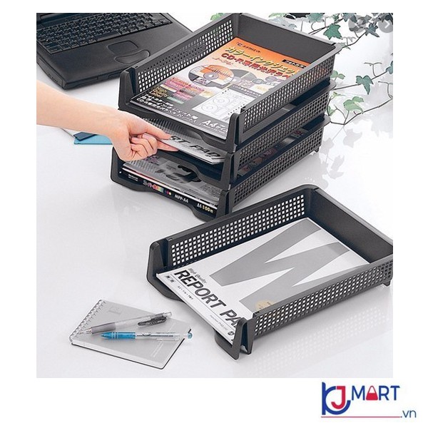 Combo 3 khay đựng tài liệu A4 (có thể xếp chồng) nội địa Nhật Bản