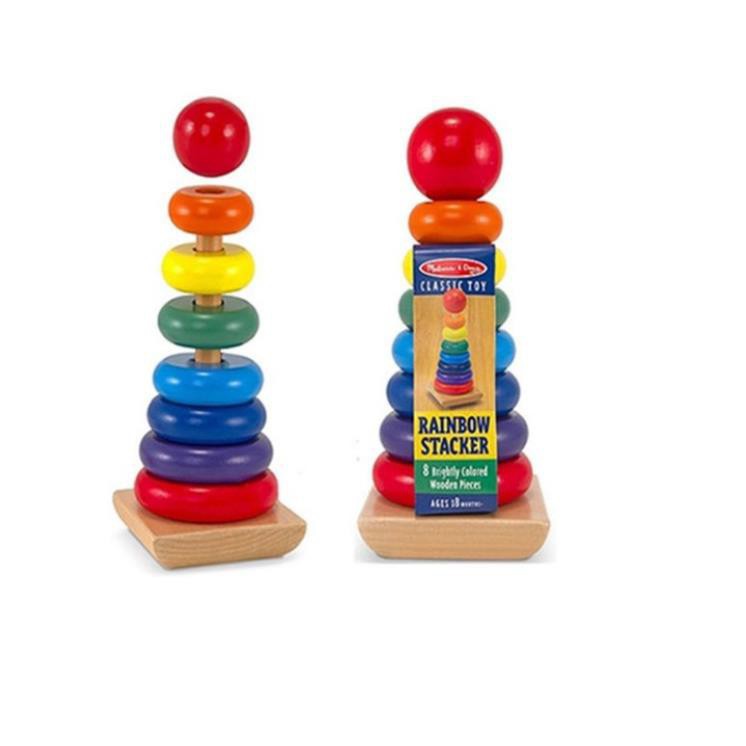Tháp cầu vồng lớn gỗ - ghép hình thông minh - Đồ chơi giáo dục gỗ an toàn