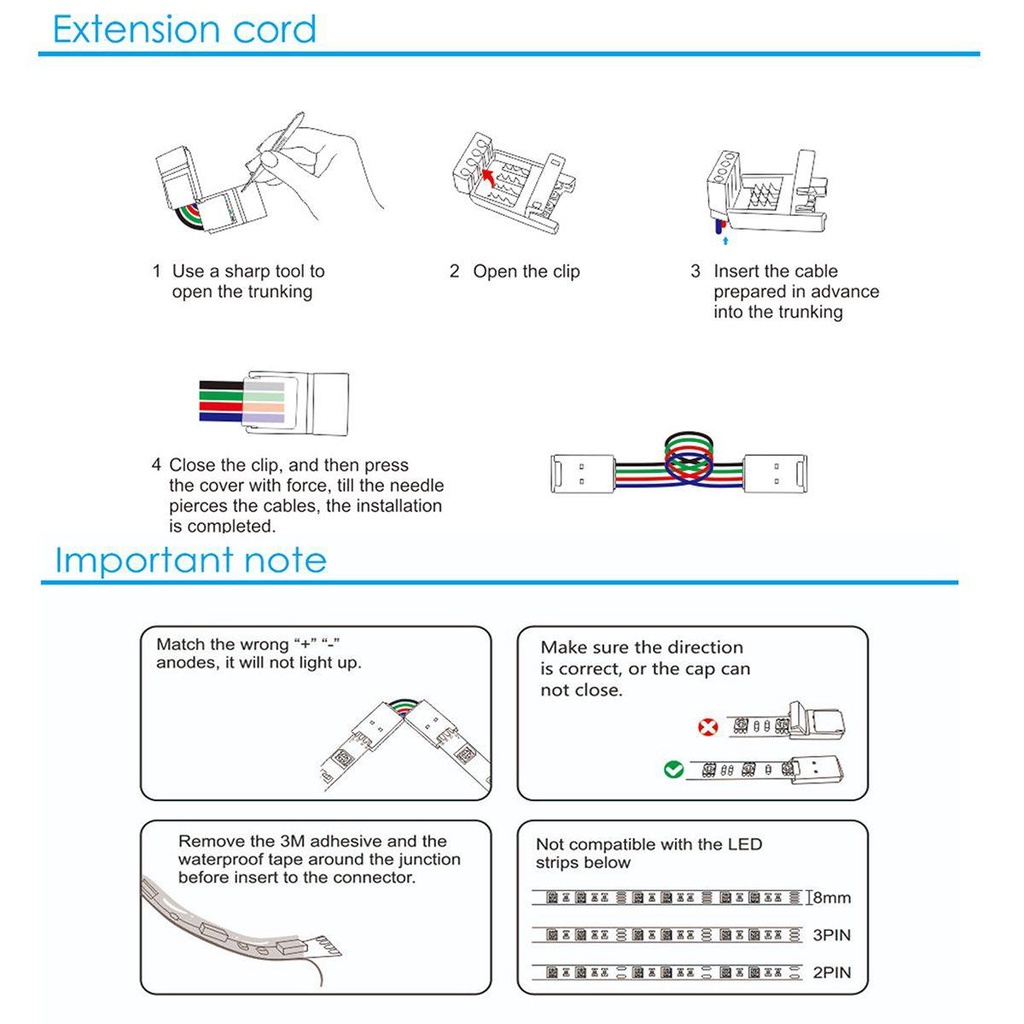 Đầu Nối Dây Đèn Led 90-180 Độ Rộng 10mm Chuyên Dụng Cho 5050 RGB