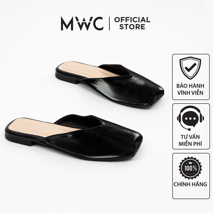Dép MWC 8063 - Dép Sục Đế Bệt Mũi Vuông Basic Thời Trang, Sục Nữ Da Trơn Đơn Giản Thanh Lịch Mũi Vuông