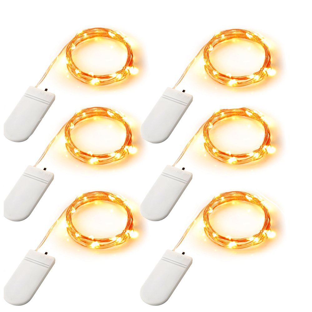 Đèn cổ tích 2 mét 20 nút đèn dây dẫn với 2 pin CR2025 Trang trí giáng sinh Tiệc trang tự làm trang trí bó hoa