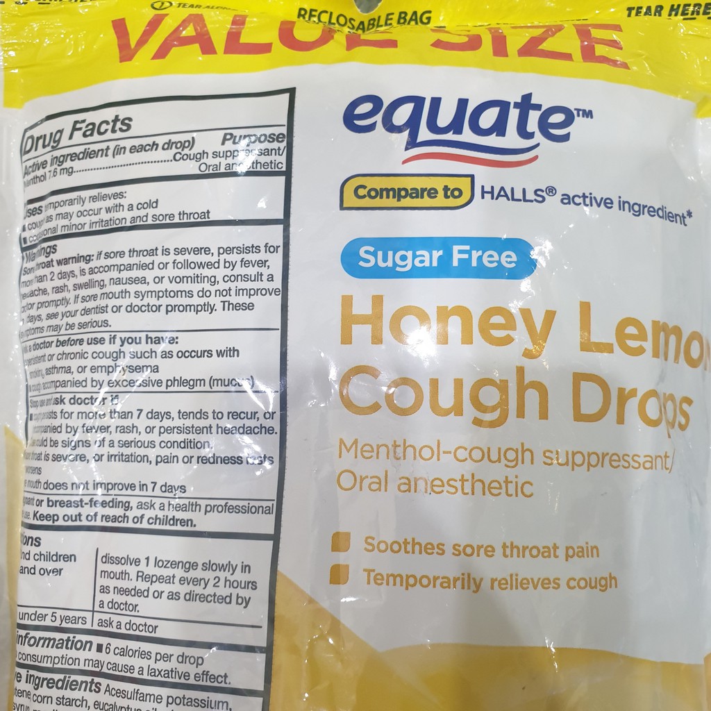 Kẹo Equate không đường hương chanh mật ong – 140 viên