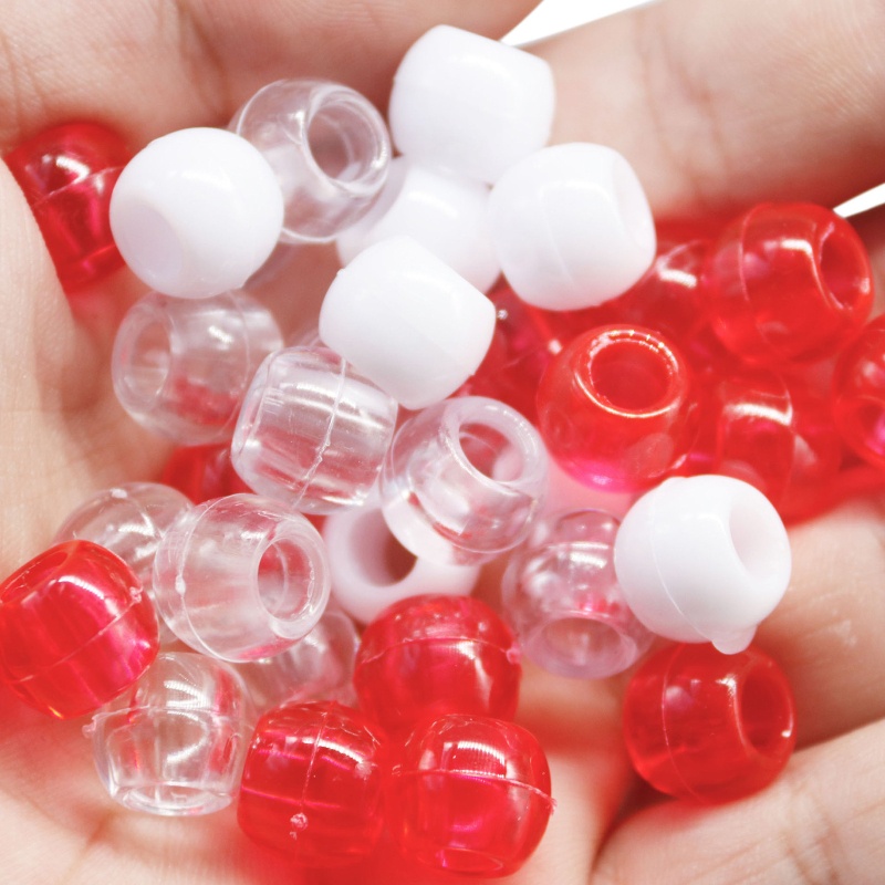 Set 100 Hạt Bện Tóc Bằng Nhựa Trong Suốt Độc Đáo