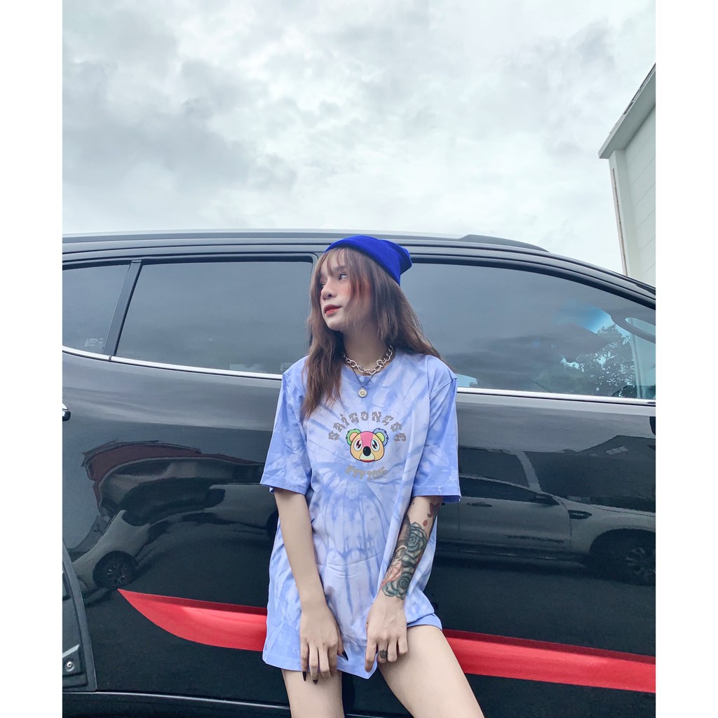 Áo Phông Loang Dye Tie Tee Mascot Phản Quang SGES Unisex Form Rộng Nam Nữ Streetwear