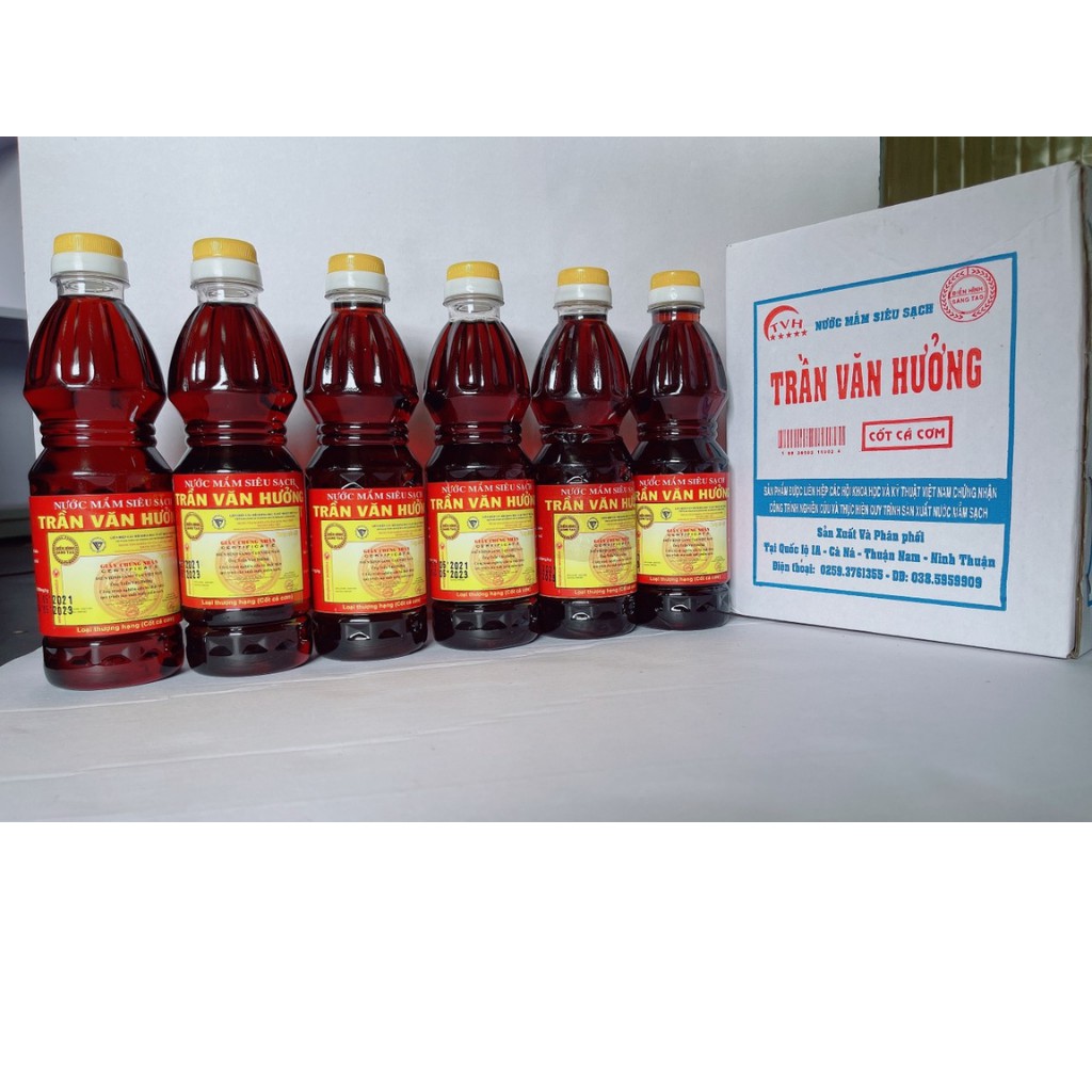 Nước mắm Trần Văn Hưởng cốt cá cơm (thùng 6 chai x 500ml)