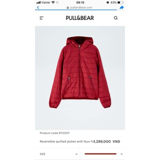 Áo khoác lông hai mặt Pull&Bear
