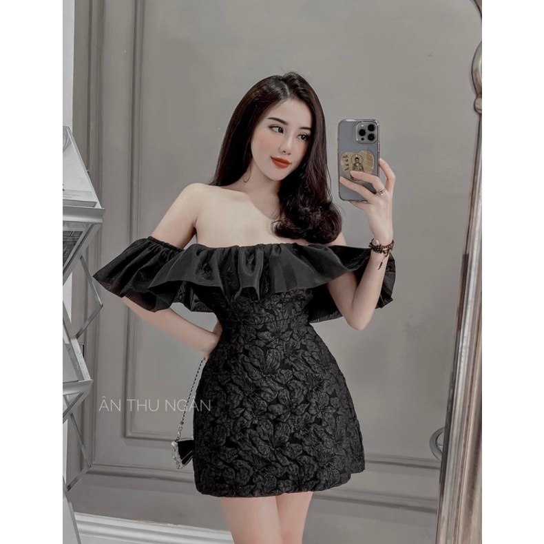 (MẪU MỚI) mẫu hot ĐẦM GẤM XỐP BẸT VAI TRẺ TRUNG XINH ĐẸP TÔN DÁNG PU DỰ TIỆC ĐI CHƠI CỰC HOT HHP FASHION