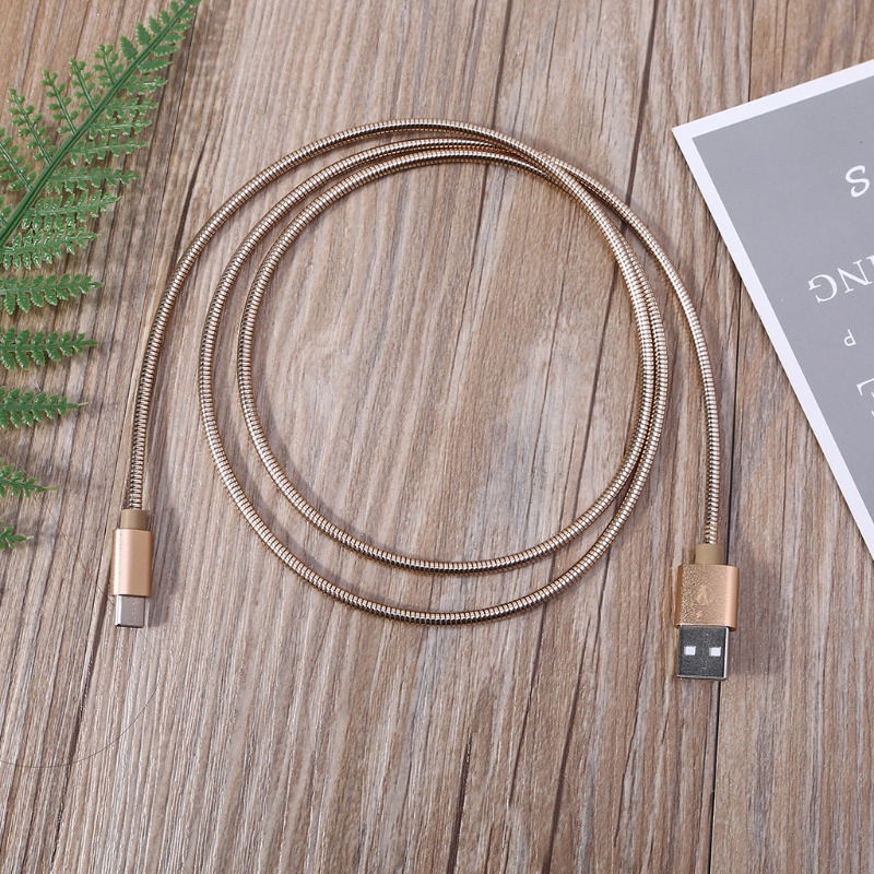 Dây Cáp Sạc Nhanh USB Sang Type C 5V 9V 12V Bằng Kim Loại Màu Vàng / Bạc