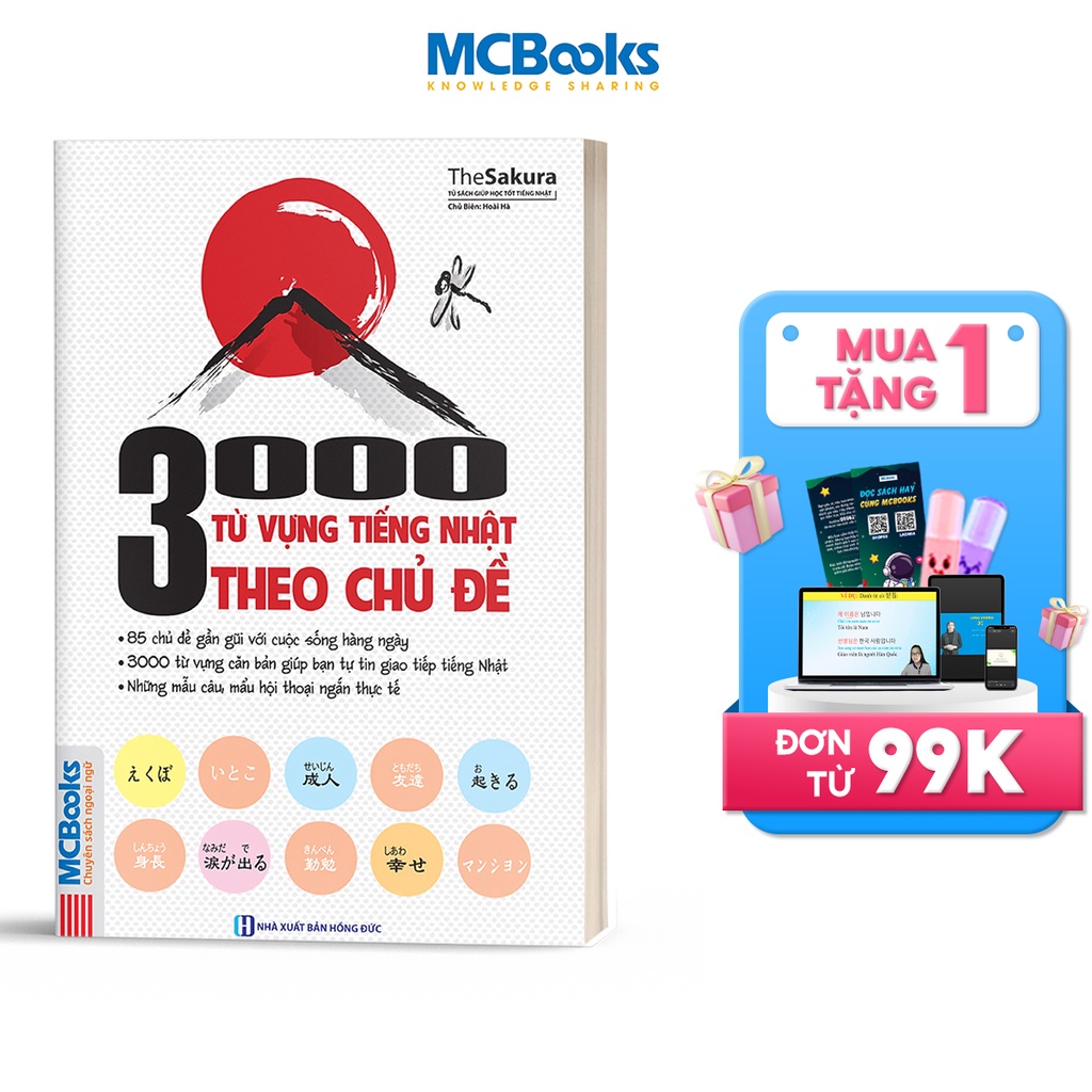 Sách - 3000 Từ Vựng Tiếng Nhật Theo Chủ Đề - MCBooks