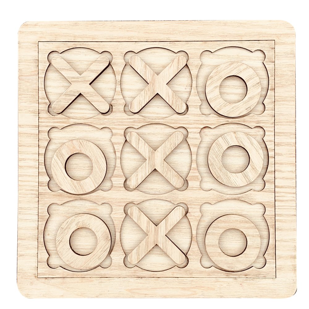 Bàn Cờ Caro Cho Trẻ Nhỏ XO XO Vui Nhộn Đồ Chơi Gỗ Board Game Tic Tac Toe Có Thể Tô Màu