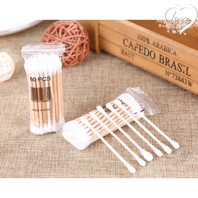 [Hàng mới về] Hộp 35 Tăm Bông Hai Đầu Kháng Khuẩn Dùng Một Lần Tiện Dụng