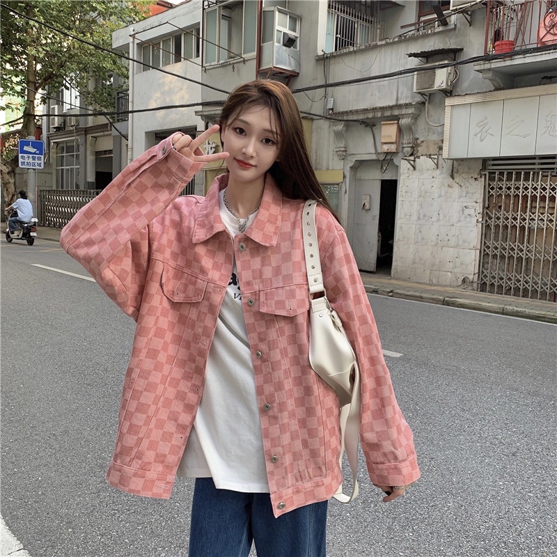 Áo sơ mi caro tay dài thời trang cho nữ