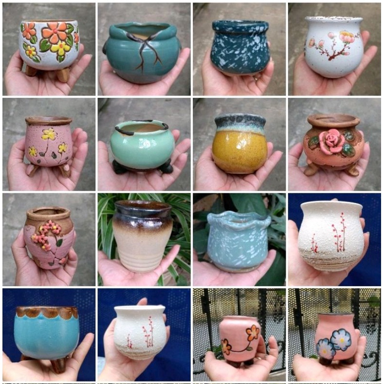 Chậu mini trồng sen đá, xương rồng, cây cảnh để bàn