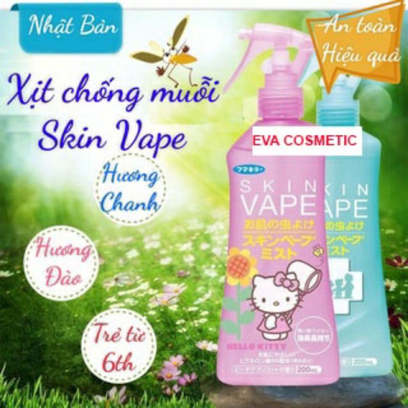 Xịt chống muỗi và côn trùng Skin Vape Nhật Bản 200ml xịt muỗi cho trẻ em