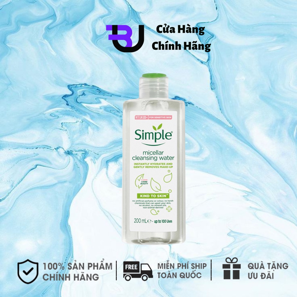 Nước Tẩy Trang Dịu Nhẹ Simple Kind To Skin Micellar Water 200ml - Bu Store | BigBuy360 - bigbuy360.vn