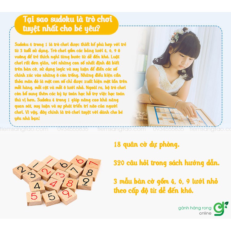 Trò chơi trí tuệ Sudoku hộp gỗ 1 BGS1, Boardgame thư giãn