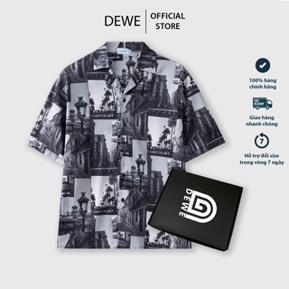 Áo sơ mi ngắn tay DEWE, vải lụa chéo nhập khẩu chống nhắn thoáng mát, hoạ tiết Carnaval - DEWE Cuban Shirt