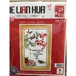 Tranh thêu chữ thập thanh lý vợ chồng 222527 46*73cm