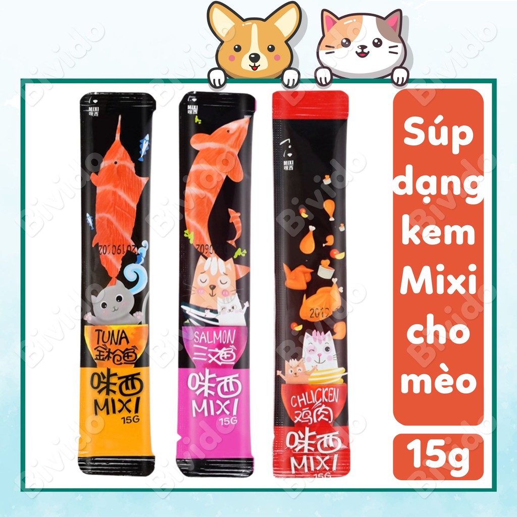 Súp thưởng Mixi cho mèo thêm dinh dưỡng thanh 15g - Bivido
