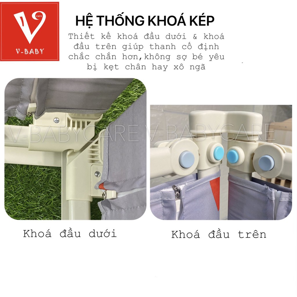 Thanh Chắn Giường Cao Cấp V-BABY NV-01 New 2021 ( 1 hộp 1 thanh )