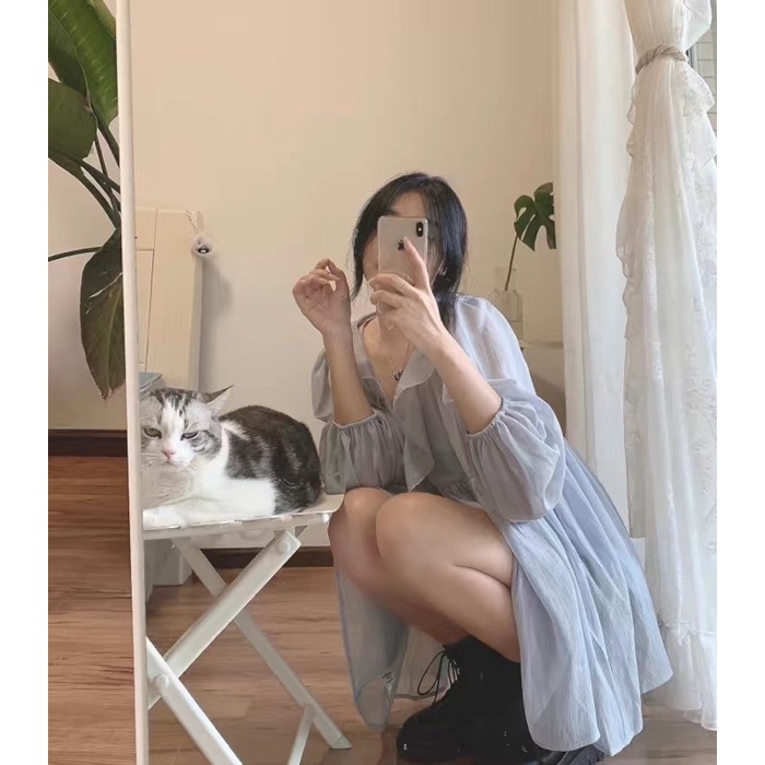 Áo sơ mi babydoll bèo nàng thơ xinh xắn