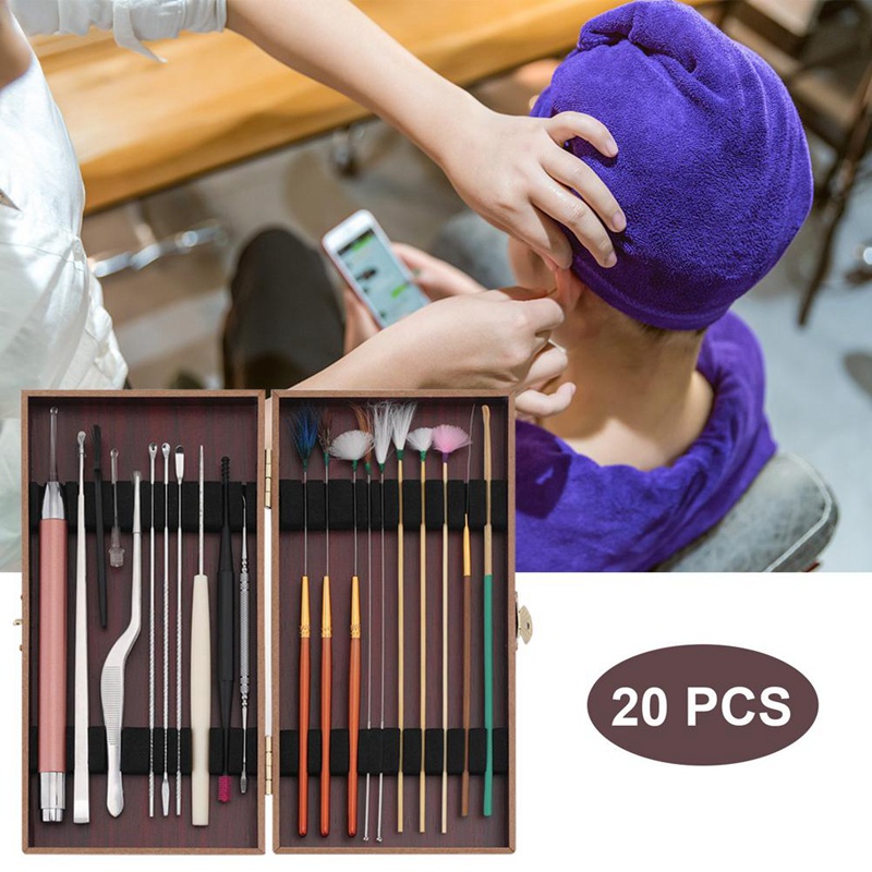 Set 20 Dụng Cụ Lấy Ráy Tai Có Đèn Dạ Quang Tiện Dụng