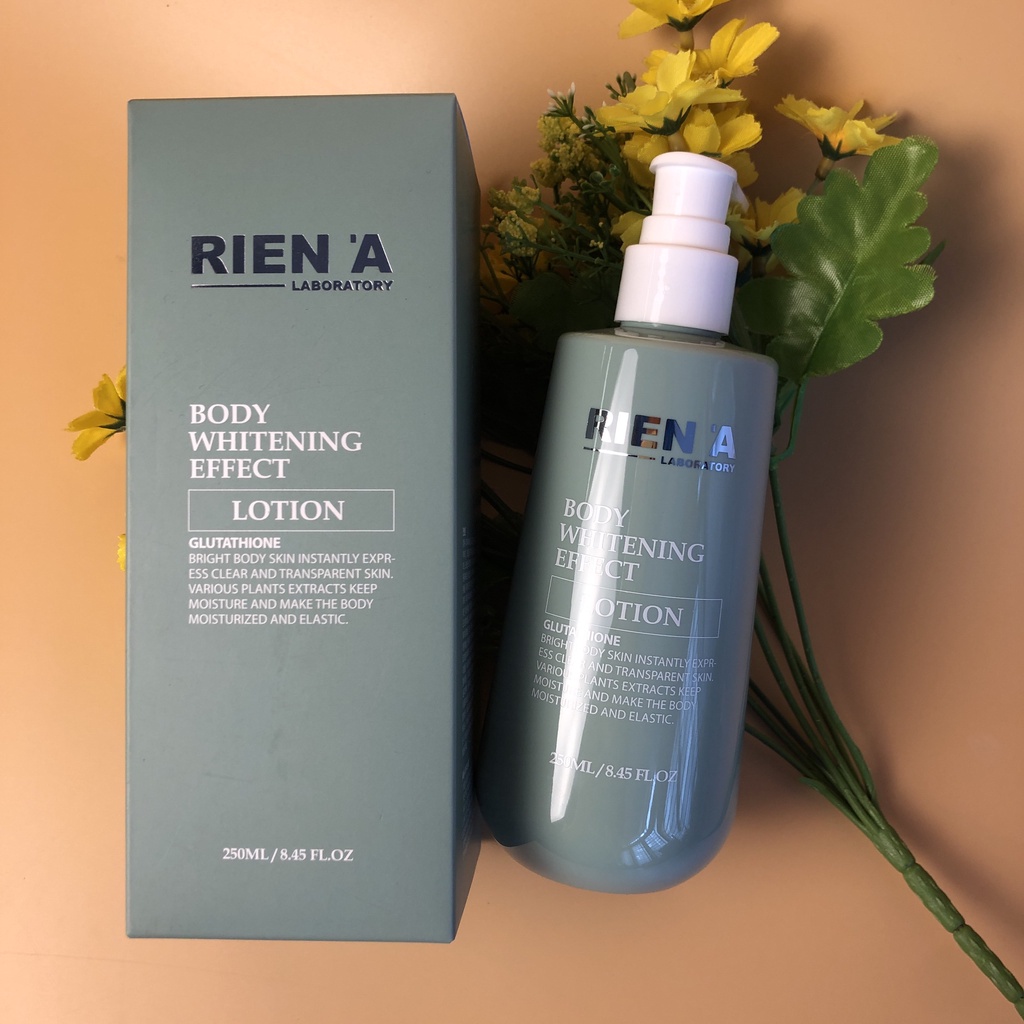 Kem dưỡng trắng da body Rien'a, dưỡng trắng bật tone cải thiện thâm sạm vùng lưng, chân tay - 250ml