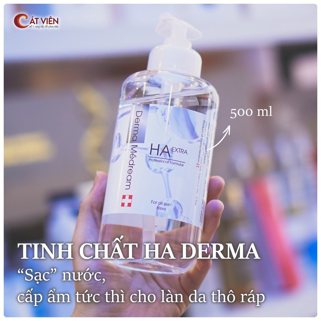 Serum tinh chất cấp nước HA Derma, dưỡng ẩm kiềm dầu, tái tạo phục hồi da, căng bóng da cho da khô, da dầu - 500ml