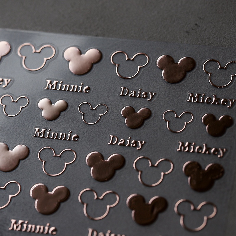 Miếng Dán Trang Trí Móng Tay Hình Chuột Mickey Mạ Vàng M-029