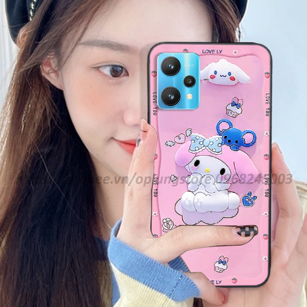 Ốp lưng Realme 9 4G / 9i / 9 Pro / 9 Pro+ 5G in hình 3D gấu cute cool ngầu giả nổi.