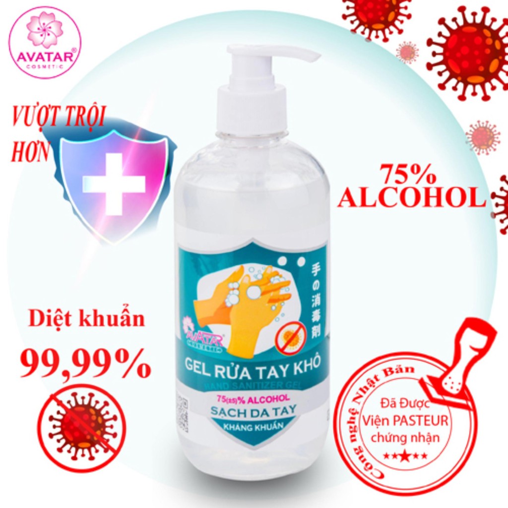 Nước rửa tay khô AVATAR - diệt khuẩn tối đa 500ml