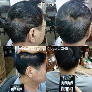 Dầu gội thảo dược nhuộm đen tóc Lich 5