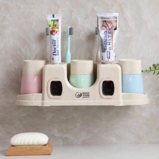 Set cốc đánh răng nhả kem