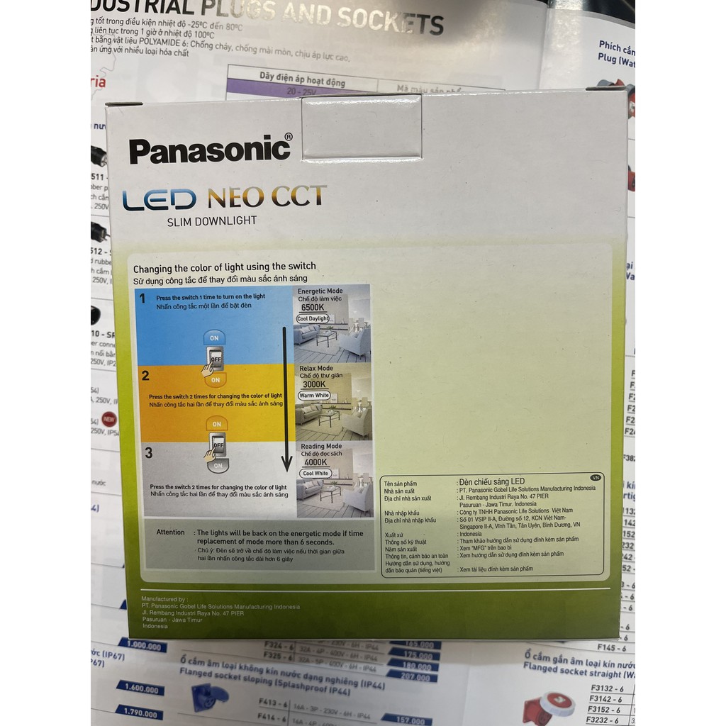 Đèn Led Âm Trần Đổi 3 Mầu 9w Panasonic Made In Indonesia