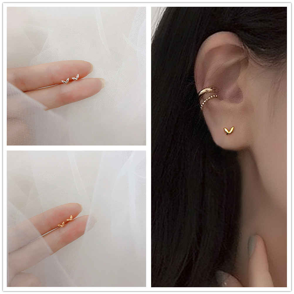 Khuyên Tai Hình Chiếc Lá Nhỏ Nhắn Dễ Thương Cho Nữ